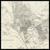 Mapa antiguo personalizado de Oxford 