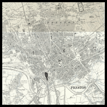 Un antiguo mapa de Ordnance Survey de Preston
