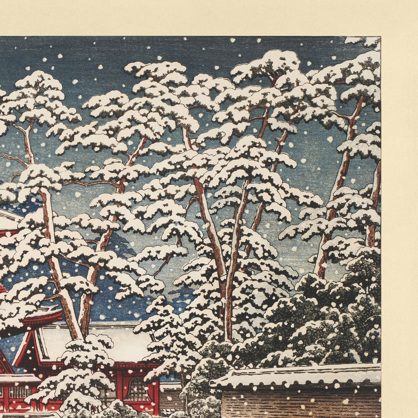 Zojoji Temple in the Snow, Tokyo by Hasui Kawase 1929