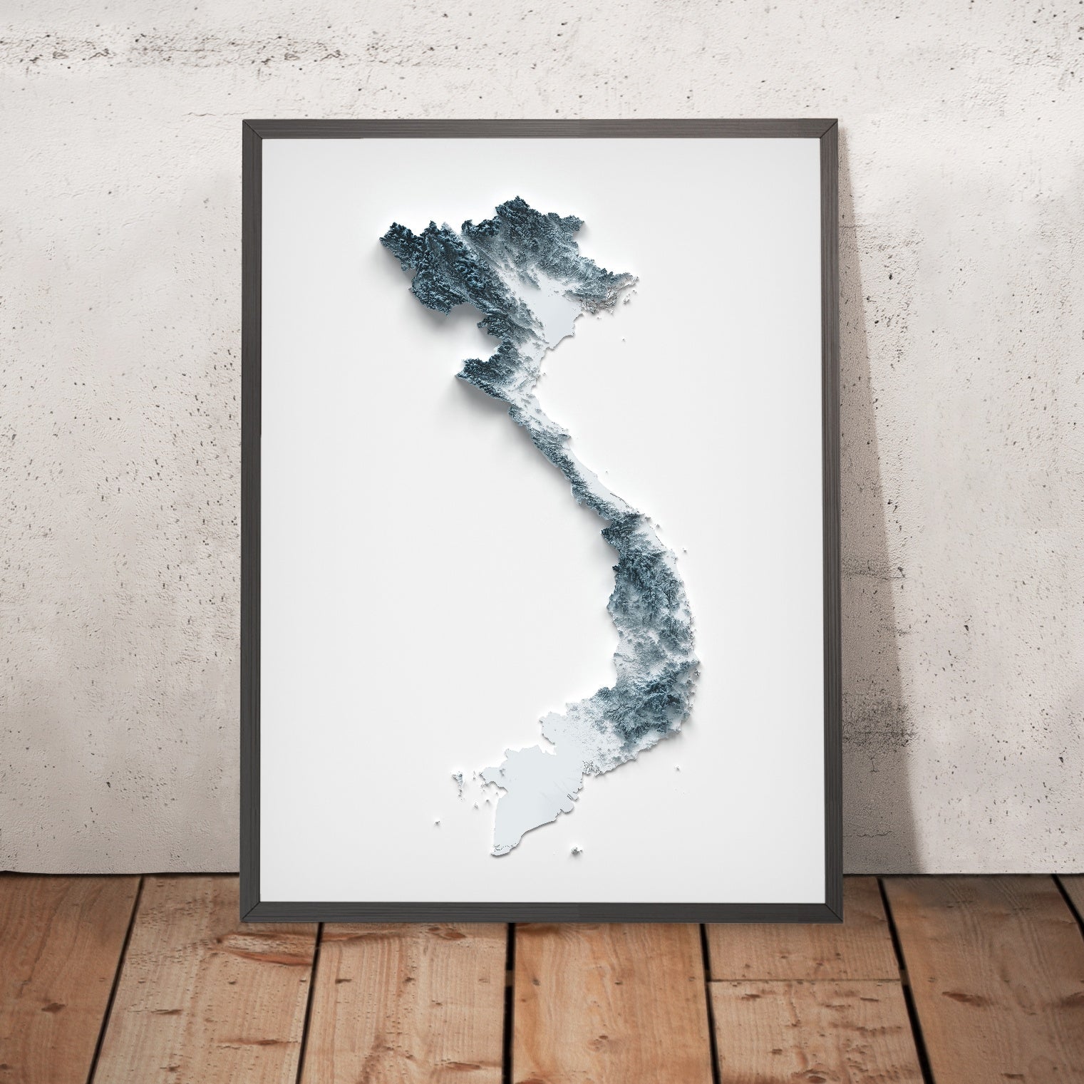 Vietnam topografische 3D-Reliefkarte – The Unique Maps Co.