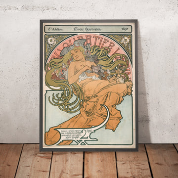 A framed image of Latin Quarter Poster by Alphonse Mucha, 1897