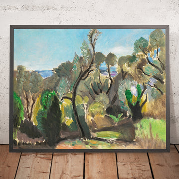 A framed image of Paysage aux environs de Nice ou Les Oliviers ou Coin du Mont-Boron (Landscape near Nice or The Olive Trees or Corner of Mont-Boron) by Henri Matisse, 1918