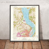 Old Map of Dubuque, Iowa by USGS, 1956 – Mississippi River, Eagle Point Park & Catfish Creek