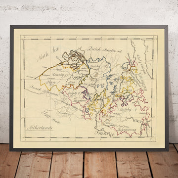 Old Manuscript Map of Netherlands by Bowen, 1810: Amsterdam, Rotterdam, The Hague, Rhine, Zuiderzee
