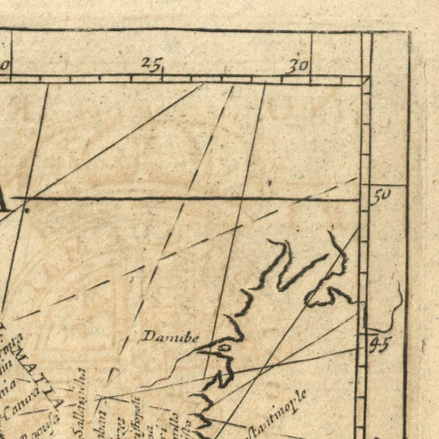 Carta náutica antigua del océano Atlántico de Mount, 1766: costas, líneas loxodrómicas y rosa de los vientos