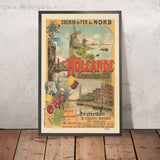 Manifesto di viaggio dei Paesi Bassi: Parigi ad Amsterdam in 10 ore di Gustave Fraipont, 1896 