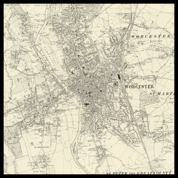 An old Ordnance Survey map of Worcester
