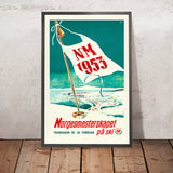 Norway Travel Poster: Norgesmesterskapet på ski by Per A. Johansen Sted, 1953