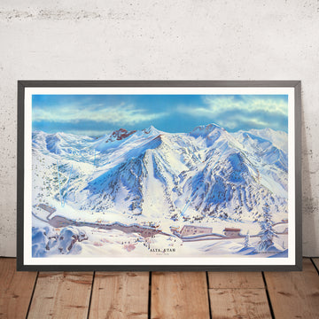 A framed image of Alta, Utah Since 1938 by Hal Shelton, 1970