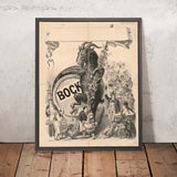 Vintage Bock Beer Poster by Emil Rothengatter, 1875