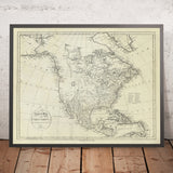 Early Map of the United States by Reid, 1796: Mexico, Central America, Caribbean
