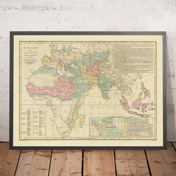 Old Map of the Islamic World by Wilkinson, 1804: Ottoman Empire, Mecca, Jerusalem, Cairo, Persia