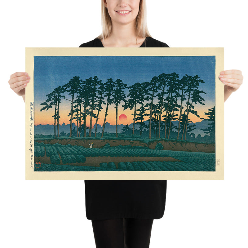 Sunset at Ichinokura, Ikegami by Hasui Kawase, 1935 – The Unique