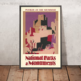 American Southwest Travel Poster: Pueblos of the Southwest by Dorothy Waugh, 1930