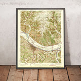 Old Map of Jefferson City, Missouri by USGS, 1942 – Missouri River, Osage River & Lake of the Ozarks