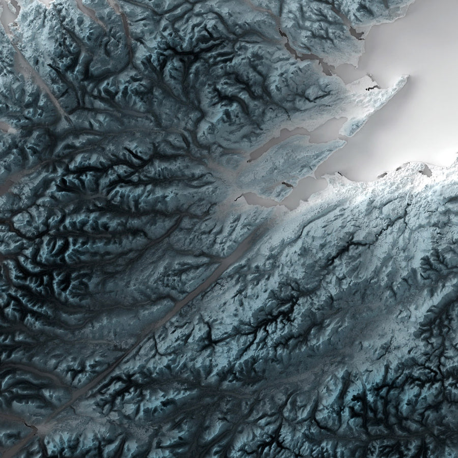 Schottland Topografische 3D-Reliefkarte 