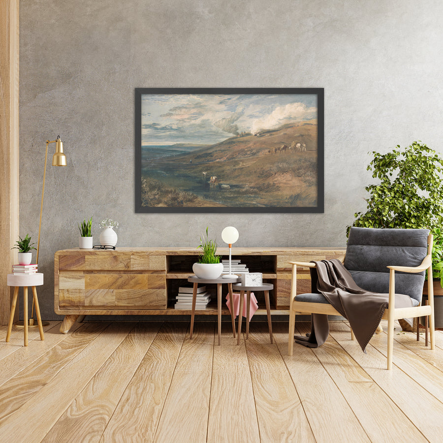 A framed image of dartmoor: the source of the ta by Turner, 1813