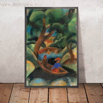 A framed image of Couple in a Boat by August Macke, 1913