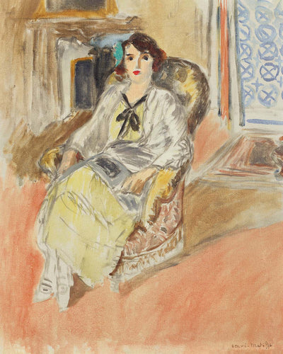 Jeune fille assise, robe jaune (Seated young girl, yellow dress) by Henri Matisse, 1912