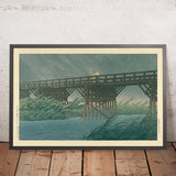 Lluvia de tarde en el puente Imai de Hasui Kawase, 1935 