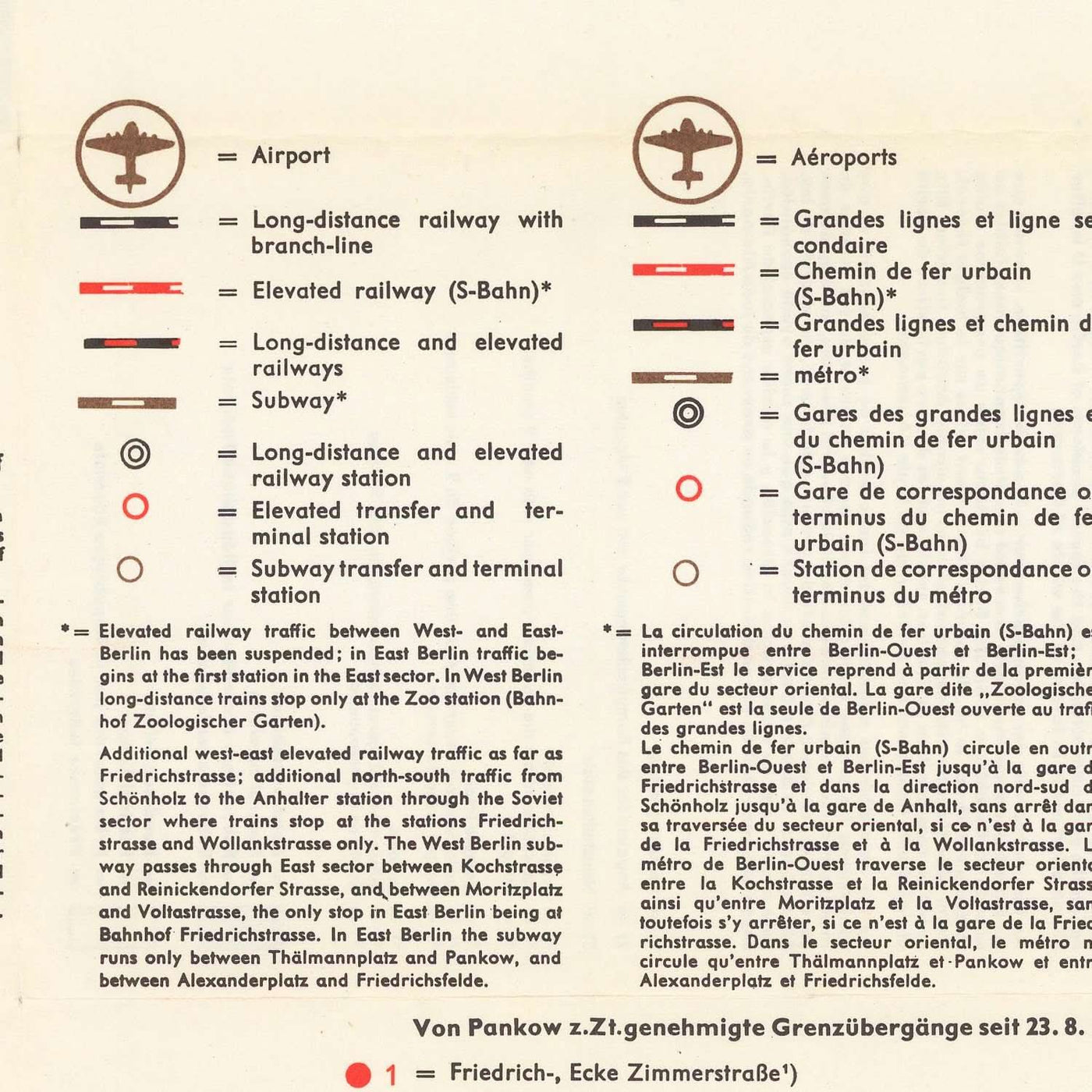 Alte Karte von Berlin, 1963: Berliner Mauer, Brandenburger Tor, Tiergarten, Kreuzberg, Kurfürstendamm