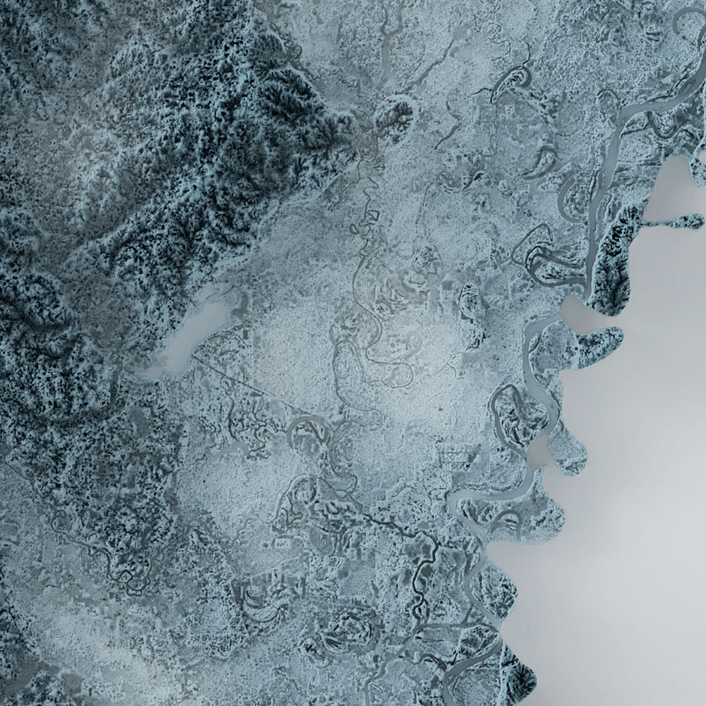 Mapa topográfico 3D de relevo de Louisiana 