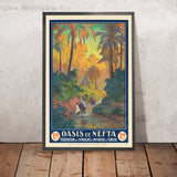 Cartel de viaje de Nefta, Túnez: Oasis de Nefta de Joseph de La Nézière, 1925 