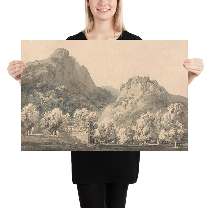 Cascada de Lodore, Cumberland por Turner, 1800 