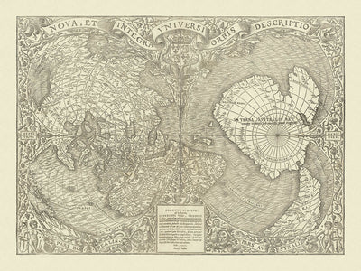 Old Double Cordiform Magellanic World Map by Oronce Fine, 1531: Magellan’s Sea, Terra Australis