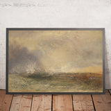 Mer tempétueuse se brisant sur une rive par Turner, 1840 