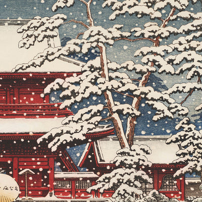 Zojoji Temple in the Snow, Tokyo by Hasui Kawase 1929