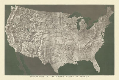 Topography of the United States of America by Yaggy, 1893