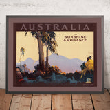 Australia Travel Poster: Per il sole e il romanticismo di James Northfield, 1936 