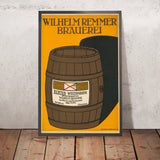 Wilhelm Remmer Brewery Vintage Wheat Beer Poster by Hollerbaum & Schmidt, 1900