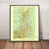 Old Map of Orleans, Massachusetts by USGS, 1944 – Cape Cod, Nauset Beach & Pleasant Bay