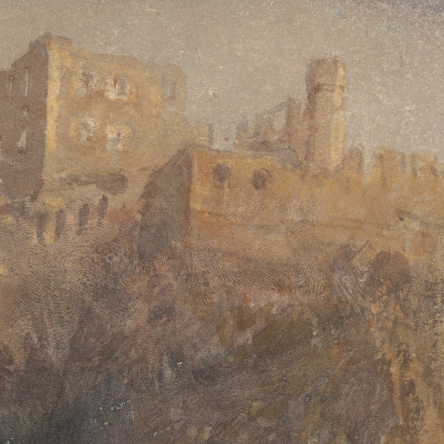 Rheinfels che guarda Katz e Gourhausen di Turner, 1817 