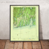 Old Map of Falmouth, Massachusetts by USGS, 1941 – Cape Cod, Woods Hole & Vineyard Sound