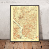 Old Map of Galena, Illinois by USGS, 1913 – Elizabeth, Mississippi River & Apple River