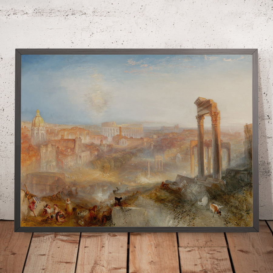 A framed image of Modern Rome - Campo Vaccino by Turner 1839