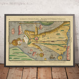 Ancienne "Reine" Carte de l'Europe par Bunting, 1616 : Symbolisme Habsbourg, Allégorie Historique 