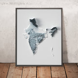 Mapa topográfico en relieve 3D de India 