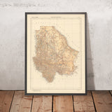 Old Topo Map of Chihuahua, Mexico, 1922: Cd. Juárez, Chih. City, Sierra Madre, Río Conchos, Geology