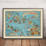 Pictorial Map of Hawaii by Ruth Taylor White, 1935: Honolulu, Hilo, Volcanoes, Plantations, Surfing