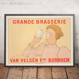 Van Velsen Brewery Vintage Beer Poster by Armand Rassenfosse, 1896