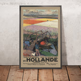 Póster de viaje de Holanda: Visitez les champs de fleurs de Ferrocarriles neerlandeses, 1903 