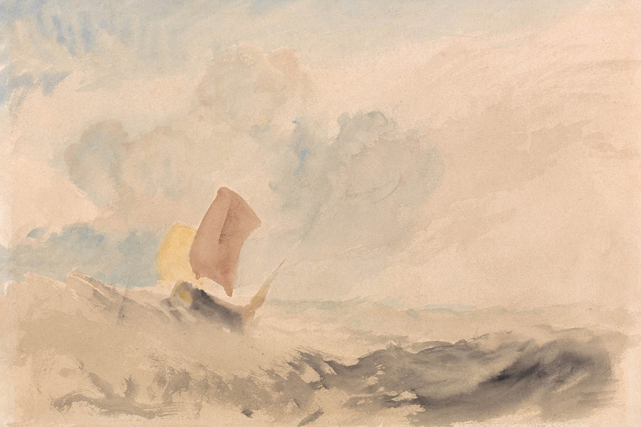 Un mare agitato con un peschereccio di Turner, 1820 
