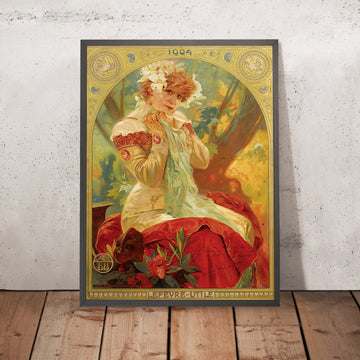 A framed image of Lefèvre-Utile Sarah Bernhardt Poster by Alphonse Mucha, 1903