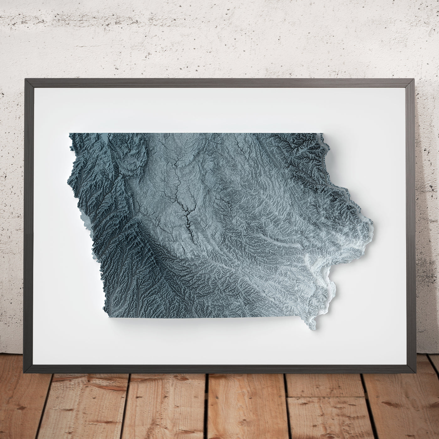 Iowa Topografische 3D Reliefkarte 