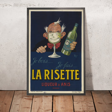 A framed image of La Risette Vintage Anisette Liqueur Poster by Mich, 1926