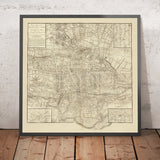 Old Map of Manchester by Laurent, 1793: Deansgate, Market St, Oxford Rd, Ancoats, London Rd
